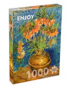 Puzzle Enjoy de 1000 piese - Fritillaries in a Copper Vase
